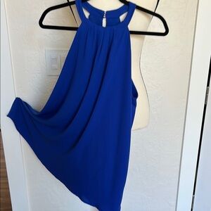 Elegant Blue Halter Dress